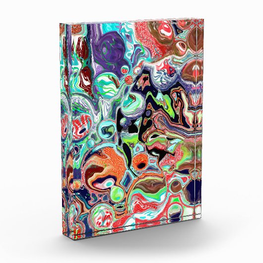 Kleurrijke moderne Abstracte Fluid Art Fotoblokken (Links)