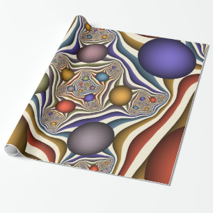 Kleurrijke, moderne, abstracte fractale kunst die cadeaupapier