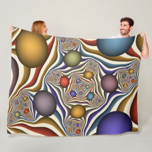 Kleurrijke, moderne, abstracte fractale kunst die  fleece deken