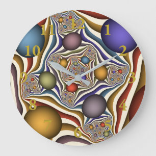 Kleurrijke, moderne, abstracte fractale kunst die grote klok