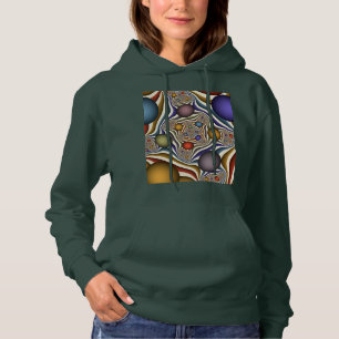 Kleurrijke moderne abstracte fractale kunst die op hoodie