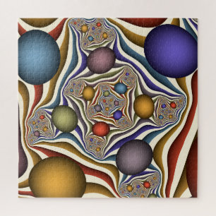 Kleurrijke moderne abstracte fractale kunst die op legpuzzel