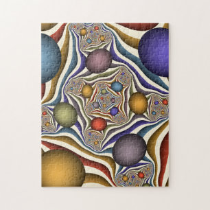 Kleurrijke moderne abstracte fractale kunst die op legpuzzel