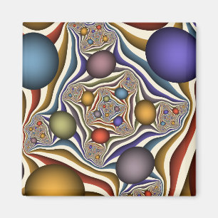 Kleurrijke moderne abstracte fractale kunst die op magneet