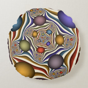 Kleurrijke, moderne, abstracte fractale kunst die rond kussen