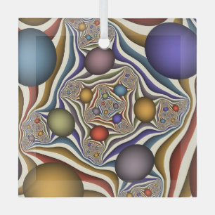 Kleurrijke moderne abstracte fractale kunst die vl glas ornament