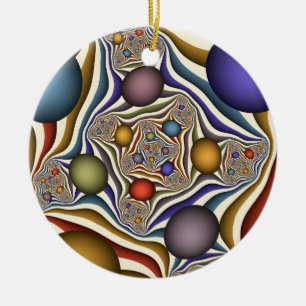 Kleurrijke moderne abstracte fractale kunst die vl keramisch ornament