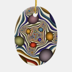Kleurrijke moderne abstracte fractale kunst die vl keramisch ornament