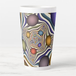 Kleurrijke moderne abstracte fractale kunst die vl latte mok