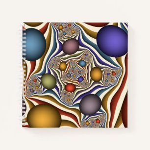 Kleurrijke moderne abstracte fractale kunst die vl notitieboek
