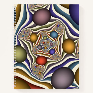 Kleurrijke moderne abstracte fractale kunst die vl notitieboek