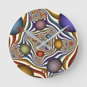 Kleurrijke moderne abstracte fractale kunst die vl ronde klok