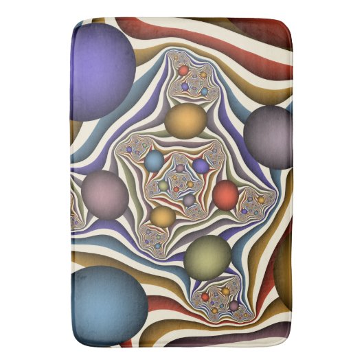 Kleurrijke, moderne Abstracte fractale kunst omhoo Badmat (Voorkant Verticaal)