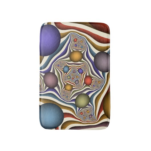 Kleurrijke, moderne Abstracte fractale kunst omhoo Badmat (Voorkant Verticaal)