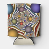 Kleurrijke, moderne Abstracte fractale kunst omhoo Blikjeskoeler (Voorkant)