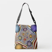 Kleurrijke, moderne Abstracte fractale kunst omhoo Crossbody Tas (Achterkant)