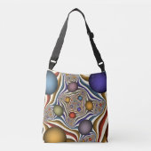 Kleurrijke, moderne Abstracte fractale kunst omhoo Crossbody Tas (Voorkant)
