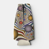 Kleurrijke, moderne Abstracte fractale kunst omhoo Flesjeskoeler (Achterkant)