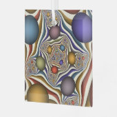 Kleurrijke, moderne Abstracte fractale kunst omhoo Glas Ornament (Voorkant links)