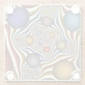 Kleurrijke, moderne Abstracte fractale kunst omhoo Glazen Onderzetter (Achterkant)