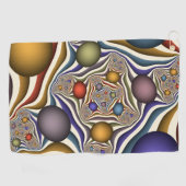 Kleurrijke, moderne Abstracte fractale kunst omhoo Golfhanddoek (Horizontaal)