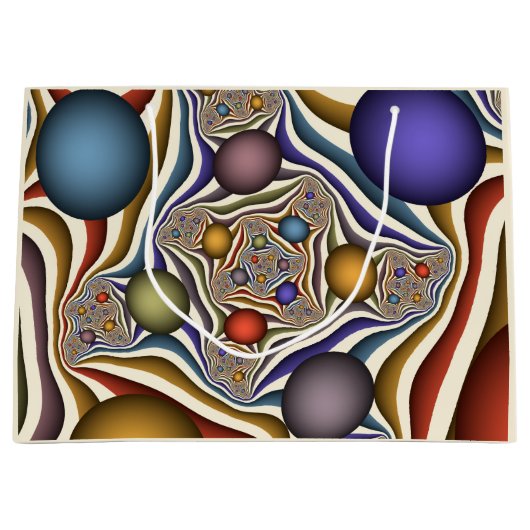 Kleurrijke, moderne Abstracte fractale kunst omhoo Groot Cadeauzakje (Voorkant)