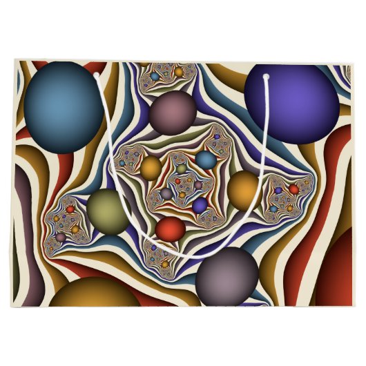 Kleurrijke, moderne Abstracte fractale kunst omhoo Groot Cadeauzakje (Achterkant)