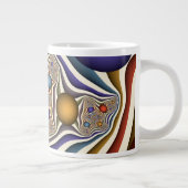 Kleurrijke, moderne Abstracte fractale kunst omhoo Grote Koffiekop (Rechts)