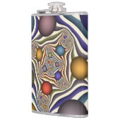 Kleurrijke, moderne Abstracte fractale kunst omhoo Heupfles (Links)