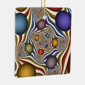 Kleurrijke, moderne Abstracte fractale kunst omhoo Keramisch Ornament (Rechts)