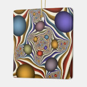 Kleurrijke, moderne Abstracte fractale kunst omhoo Keramisch Ornament (Links)