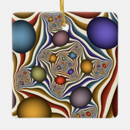 Kleurrijke, moderne Abstracte fractale kunst omhoo Keramisch Ornament