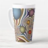 Kleurrijke, moderne Abstracte fractale kunst omhoo Latte Mok (Linkerhoek)