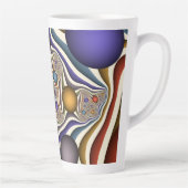 Kleurrijke, moderne Abstracte fractale kunst omhoo Latte Mok (Rechts)