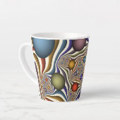 Kleurrijke, moderne Abstracte fractale kunst omhoo Latte Mok (Linkerhoek)