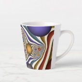 Kleurrijke, moderne Abstracte fractale kunst omhoo Latte Mok (Rechts)