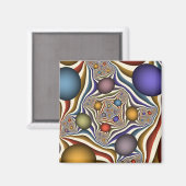 Kleurrijke, moderne Abstracte fractale kunst omhoo Magneet (Voorkant / Achterkant)