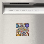 Kleurrijke, moderne Abstracte fractale kunst omhoo Magneet (Insitu (Vaatwasser))