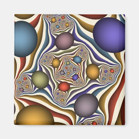 Kleurrijke, moderne Abstracte fractale kunst omhoo Magneet (Voorkant)
