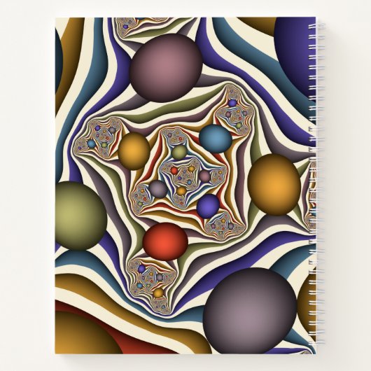 Kleurrijke, moderne Abstracte fractale kunst omhoo Notitieboek (Achterkant)