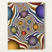 Kleurrijke, moderne Abstracte fractale kunst omhoo Planner (Achterkant)
