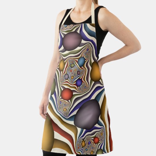 Kleurrijke, moderne Abstracte fractale kunst omhoo Schort (Insitu)