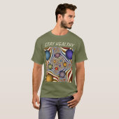 Kleurrijke, moderne Abstracte fractale kunst omhoo T-shirt (Voorkant volledig)