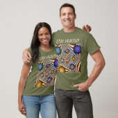 Kleurrijke, moderne Abstracte fractale kunst omhoo T-shirt (Unisex)