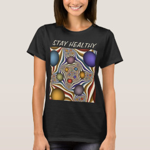 Kleurrijke, moderne Abstracte fractale kunst omhoo T-shirt