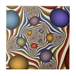 Kleurrijke, moderne Abstracte fractale kunst omhoo Tegeltje