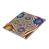 Kleurrijke, moderne Abstracte fractale kunst omhoo Tegeltje (Zijkant)