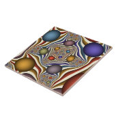 Kleurrijke, moderne Abstracte fractale kunst omhoo Tegeltje (Zijkant)