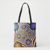 Kleurrijke, moderne Abstracte fractale kunst omhoo Tote Bag (Voorkant)