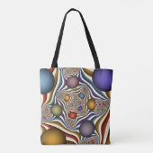 Kleurrijke, moderne Abstracte fractale kunst omhoo Tote Bag (Achterkant)